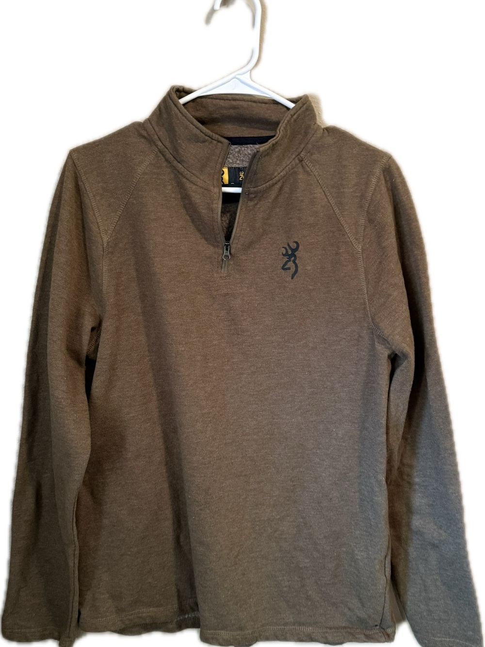 Browning Men's Olive-Brown Half-Zip Pullover Sweater